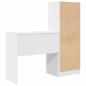 Preview: Schreibtisch mit Schubladen mit Regal mit Speicher 2 pcs Weiß