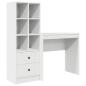 Preview: Schreibtisch mit Schubladen mit Regal mit Speicher 2 pcs Weiß