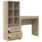 Preview: Schreibtisch mit Schubladen mit Regal 2 pcs Sonoma-Eiche