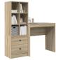 Preview: Schreibtisch mit Schubladen mit Regal 2 pcs Sonoma-Eiche
