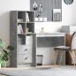 Preview: ARDEBO.de - Schreibtisch mit Schubladen mit Regal 2 pcs Beton Grau
