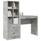 Preview: Schreibtisch mit Schubladen mit Regal 2 pcs Beton Grau