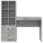Preview: Schreibtisch mit Schubladen mit Regal 2 pcs Beton Grau