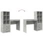 Preview: Schreibtisch mit Schubladen mit Regal 2 pcs Beton Grau