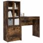 Preview: Schreibtisch mit Schubladen mit Regal 2 pcs Geräucherte Eiche