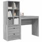 Preview: Schreibtisch mit Schubladen mit Regal 2 pcs Graues Sonoma