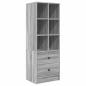 Preview: Schreibtisch mit Schubladen mit Regal 2 pcs Graues Sonoma