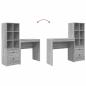Preview: Schreibtisch mit Schubladen mit Regal 2 pcs Graues Sonoma