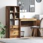 Preview: ARDEBO.de - Schreibtisch mit Schubladen mit Regal 2 pcs Altholz