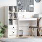 Preview: ARDEBO.de - Schreibtisch mit Schubladen mit Regal mit Speicher 2 pcs Weiß