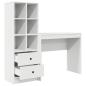 Preview: Schreibtisch mit Schubladen mit Regal mit Speicher 2 pcs Weiß