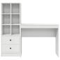 Preview: Schreibtisch mit Schubladen mit Regal mit Speicher 2 pcs Weiß