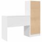 Preview: Schreibtisch mit Schubladen mit Regal mit Speicher 2 pcs Weiß