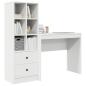 Preview: Schreibtisch mit Schubladen mit Regal mit Speicher 2 pcs Weiß