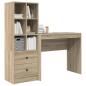 Preview: Schreibtisch mit Schubladen mit Regal 2 pcs Sonoma-Eiche