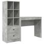 Preview: Schreibtisch mit Schubladen mit Regal 2 pcs Beton Grau