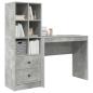 Preview: Schreibtisch mit Schubladen mit Regal 2 pcs Beton Grau