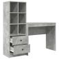 Preview: Schreibtisch mit Schubladen mit Regal 2 pcs Beton Grau