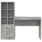 Preview: Schreibtisch mit Schubladen mit Regal 2 pcs Beton Grau