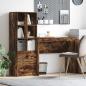 Preview: ARDEBO.de - Schreibtisch mit Schubladen mit Regal 2 pcs Geräucherte Eiche