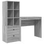 Preview: Schreibtisch Graues Sonoma 135,5 x 40 x 127 cm 2 stk.