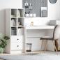 Preview: ARDEBO.de - Schreibtisch mit Schubladen mit Regal mit Speicher 2 pcs Weiß