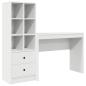 Preview: Schreibtisch mit Schubladen mit Regal mit Speicher 2 pcs Weiß