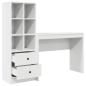 Preview: Schreibtisch mit Schubladen mit Regal mit Speicher 2 pcs Weiß