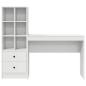 Preview: Schreibtisch mit Schubladen mit Regal mit Speicher 2 pcs Weiß