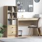 Preview: ARDEBO.de - Schreibtisch mit Schubladen mit Regal 2 pcs Sonoma-Eiche