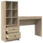Preview: Schreibtisch mit Schubladen mit Regal 2 pcs Sonoma-Eiche