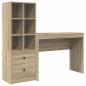 Preview: Schreibtisch mit Schubladen mit Regal 2 pcs Sonoma-Eiche