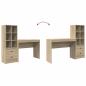 Preview: Schreibtisch mit Schubladen mit Regal 2 pcs Sonoma-Eiche