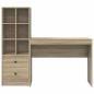 Preview: Schreibtisch mit Schubladen mit Regal 2 pcs Sonoma-Eiche