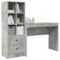 Preview: Schreibtisch mit Schubladen mit Regal 2 pcs Beton Grau