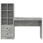 Preview: Schreibtisch mit Schubladen mit Regal 2 pcs Beton Grau
