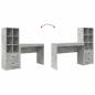 Preview: Schreibtisch mit Schubladen mit Regal 2 pcs Beton Grau