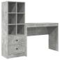 Preview: Schreibtisch mit Schubladen mit Regal 2 pcs Beton Grau