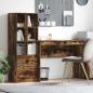 Preview: ARDEBO.de - Schreibtisch mit Schubladen mit Regal 2 pcs Geräucherte Eiche