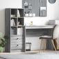 Preview: ARDEBO.de - Schreibtisch mit Schubladen mit Regal 2 pcs Graues Sonoma