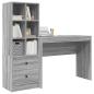 Preview: Schreibtisch mit Schubladen mit Regal 2 pcs Graues Sonoma
