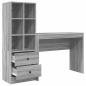 Preview: Schreibtisch mit Schubladen mit Regal 2 pcs Graues Sonoma