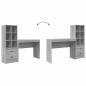 Preview: Schreibtisch mit Schubladen mit Regal 2 pcs Graues Sonoma