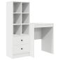 Preview: Schreibtisch mit Schubladen mit Regal mit Speicher 2 pcs Weiß
