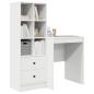 Preview: Schreibtisch mit Schubladen mit Regal mit Speicher 2 pcs Weiß
