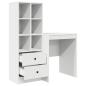 Preview: Schreibtisch mit Schubladen mit Regal mit Speicher 2 pcs Weiß
