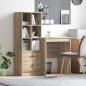 Preview: ARDEBO.de - Schreibtisch mit Schubladen mit Regal 2 pcs Sonoma-Eiche