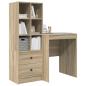 Preview: Schreibtisch mit Schubladen mit Regal 2 pcs Sonoma-Eiche