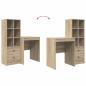 Preview: Schreibtisch mit Schubladen mit Regal 2 pcs Sonoma-Eiche