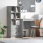 Preview: ARDEBO.de - Schreibtisch mit Schubladen mit Regal 2 pcs Beton Grau